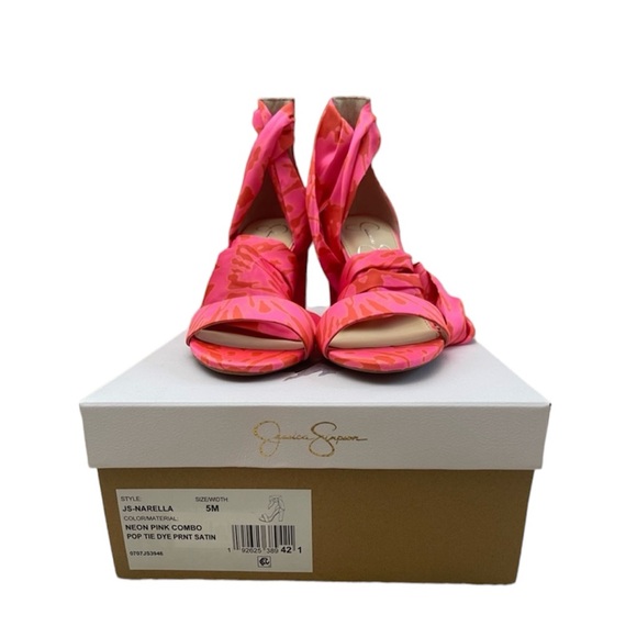 NWT Jessica Simpson pink satin sandals - Picture 1 of 7